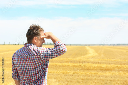 Farmer standing in field