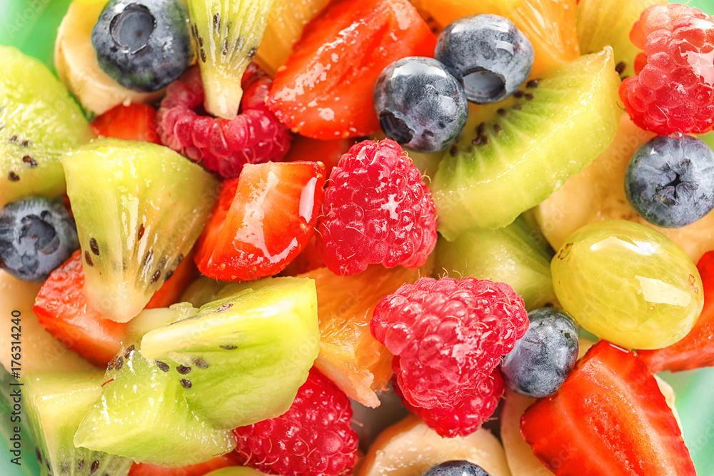 Yummy fruit salad, closeup Yummy fruit salad, closeup