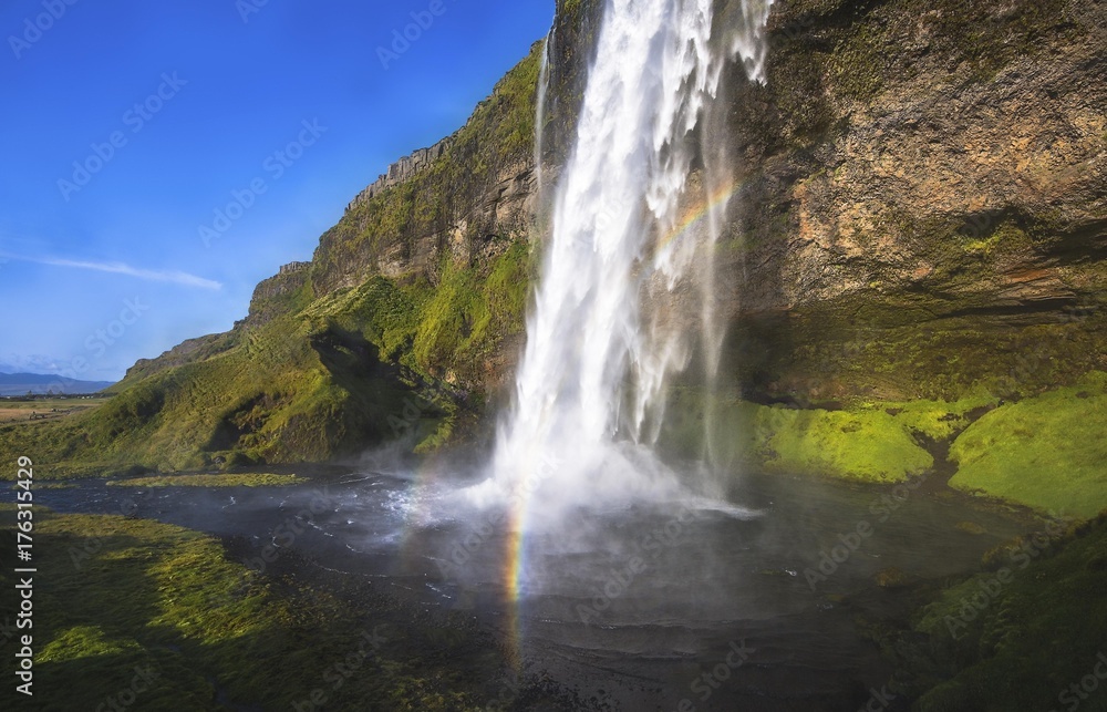 The most famoust Icelandic waterfall - Seljalandsfoss The most famoust Icelandic waterfall - Seljalandsfoss