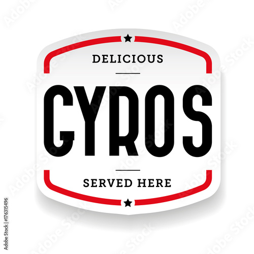 Gyros vintage stamp retro