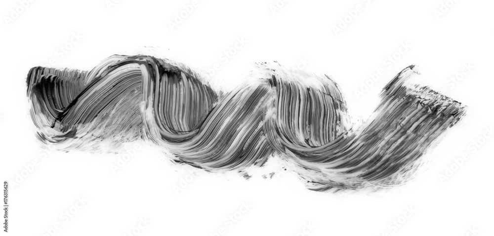 Black mascara brush stroke isolated on white Black mascara brush stroke isolated on white