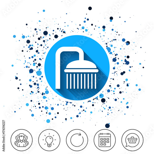 Shower sign icon. Douche with water drops symbol.