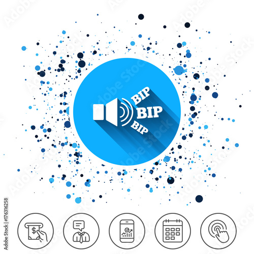 Speaker volume icon. Sound with BIP symbol.