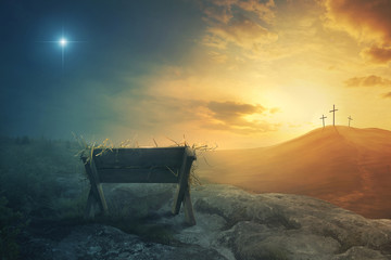 Manger and crosses