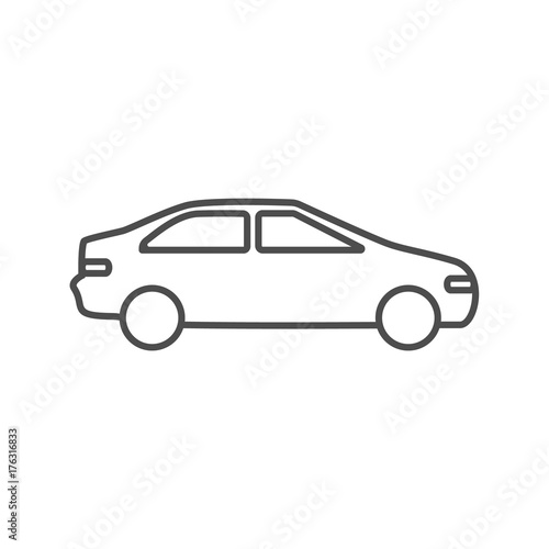 Car automobile icon outline silhouette on white background. Ground transport. © OnD