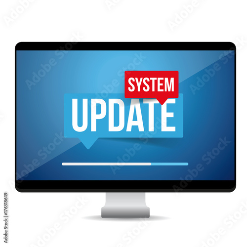 System Update computer sign