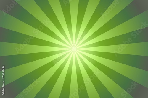 Suburst cartoon background with light green rays