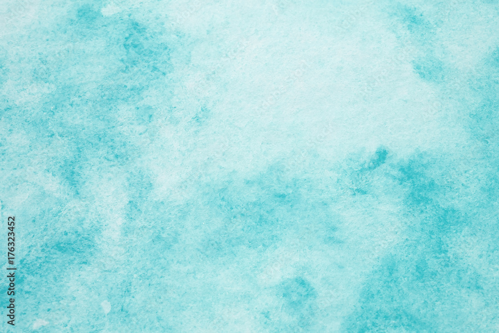 Fototapeta Błękitny abstrakcjonistyczny akwarela obraz textured na białego papieru tle