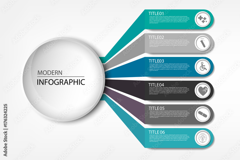 Medical information display Process chart Abstract element of the diagram diagram with step, option, section or process Vector business template for presentation Creative concept for infographic - obrazy, fototapety, plakaty 