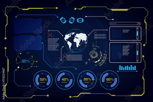 abstract future hud ui gui interface screen hi tech concept background template