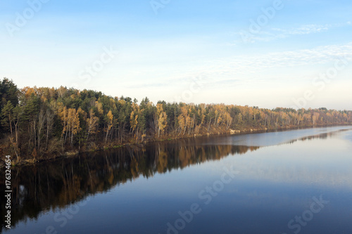 river and forest in autumn