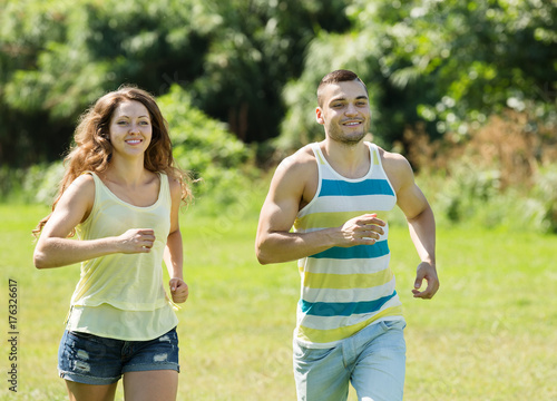 couple running outdoor