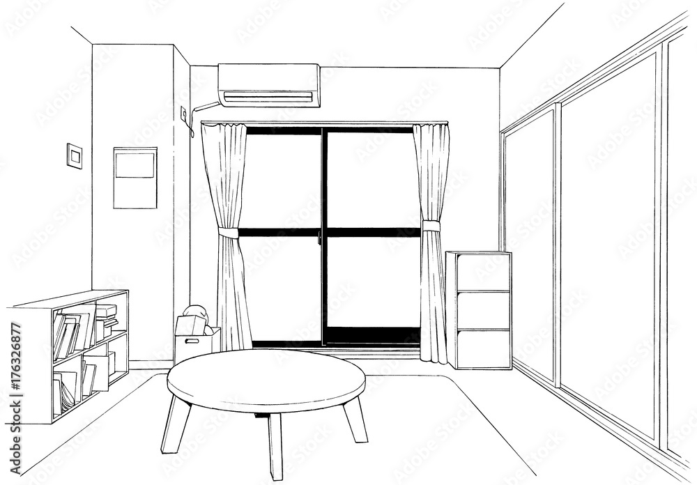 漫画風ペン画イラスト 住宅(マンション室内) 漫画風ペン画イラスト 住宅(マンション室内)