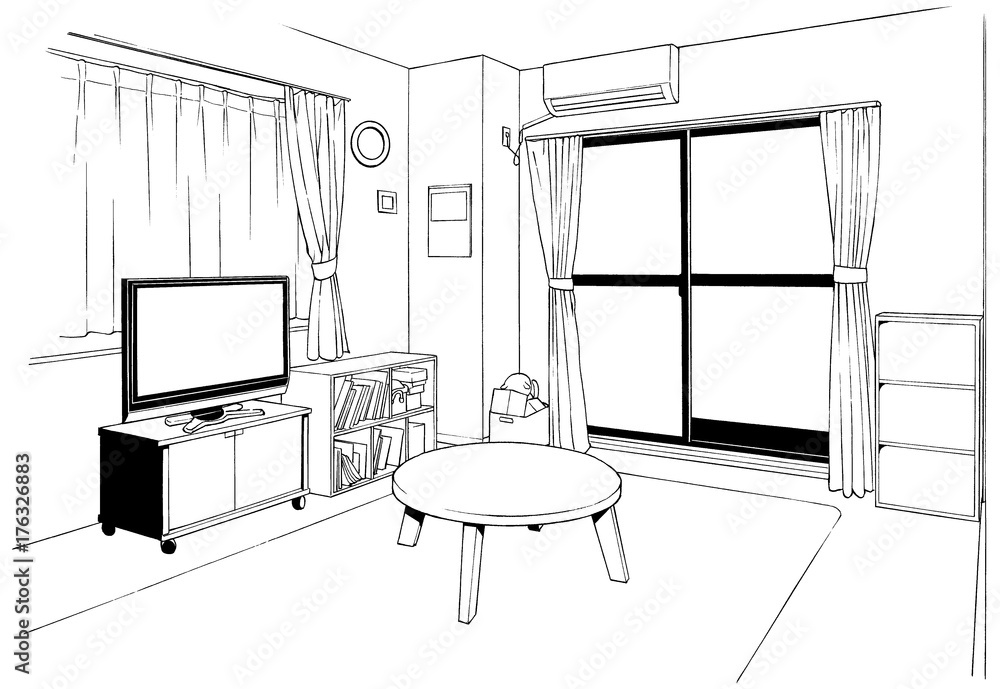 漫画風ペン画イラスト 住宅(マンション室内) 漫画風ペン画イラスト 住宅(マンション室内)