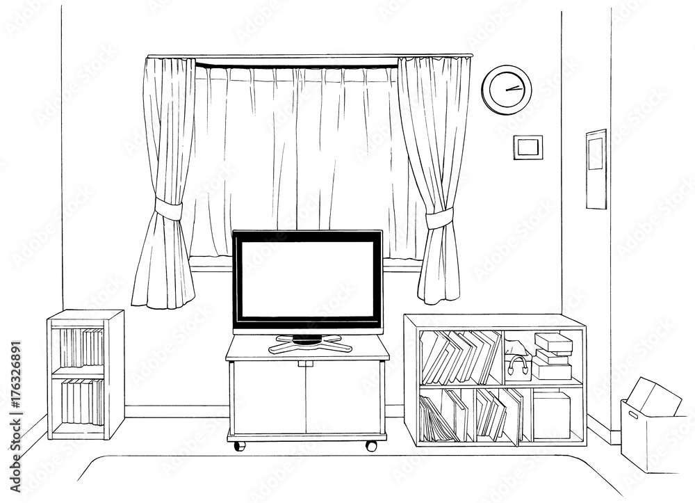 漫画風ペン画イラスト 住宅(マンション室内) 漫画風ペン画イラスト 住宅(マンション室内)
