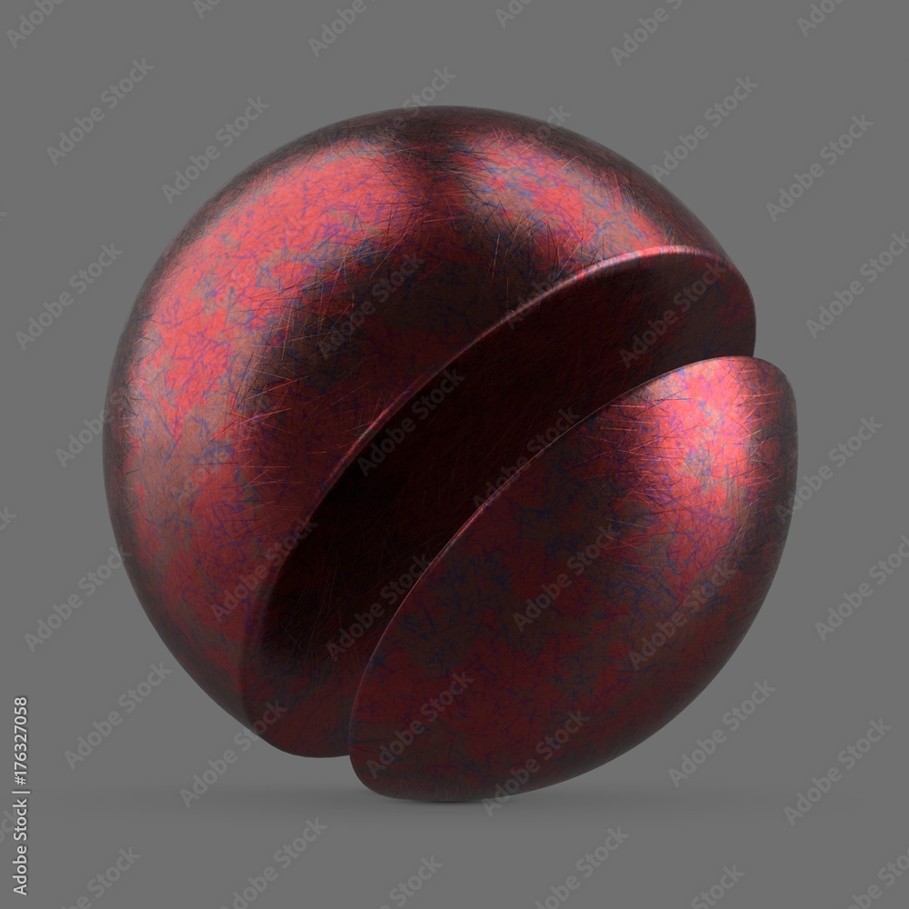 Red anodized scratched aluminum Stock 3D asset | Adobe Stock