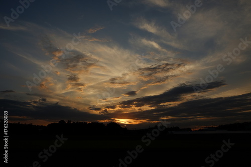 夕日 雲 空