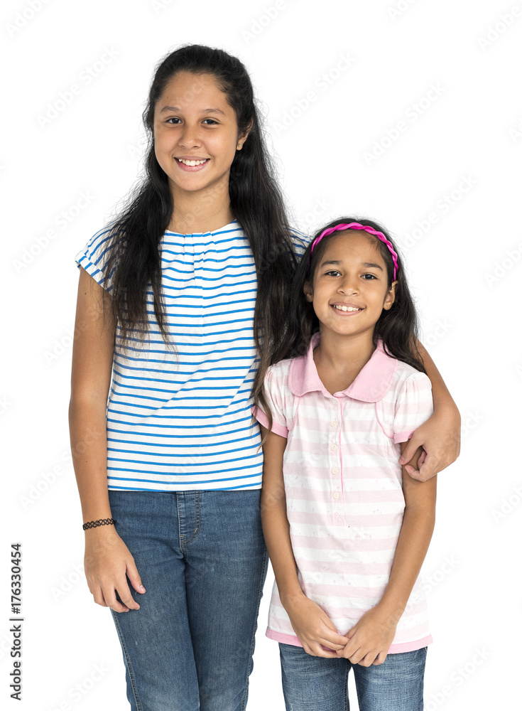 Sister Children Enjoyment Kid Support Concept Sister Children Enjoyment Kid Support Concept