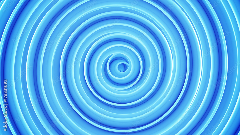 Blue spiral shape. Abstract 3D render
