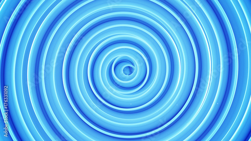 Blue spiral shape. Abstract 3D render 