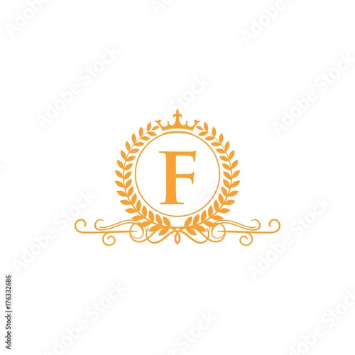 letter with crown heraldic logo template