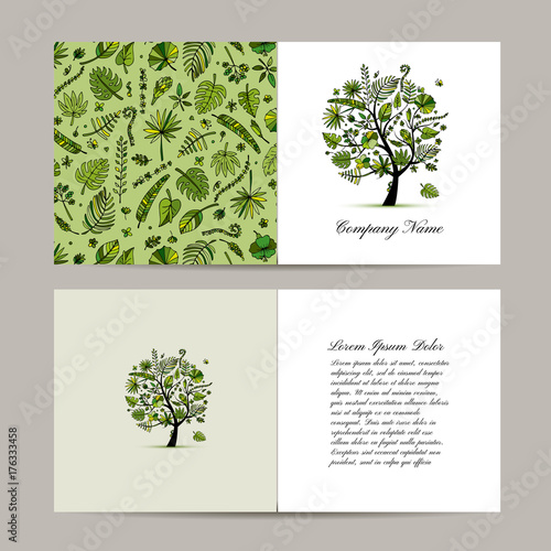 Greeting card with tropical tree design