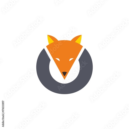 circle fox head logo