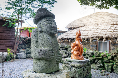 Dol hareubang - symbol of Jeju island, Korea photo