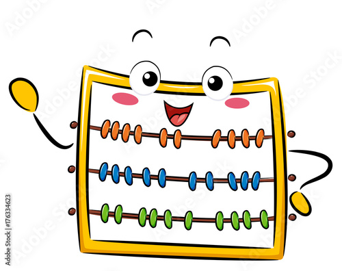 Math Abacus Mascot Illustra...