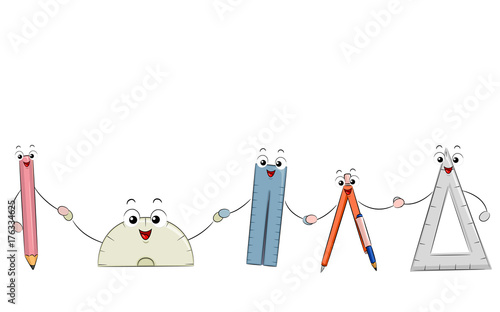 Math Tools Mascots Illustration