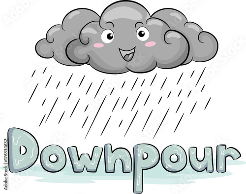 Cloud Mascot Rain Downpour ...