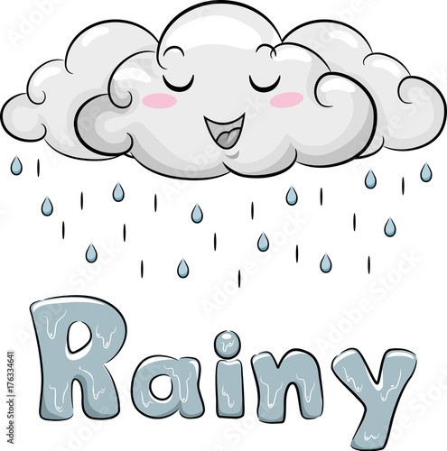 Cloud Mascot Rainy Illustration
