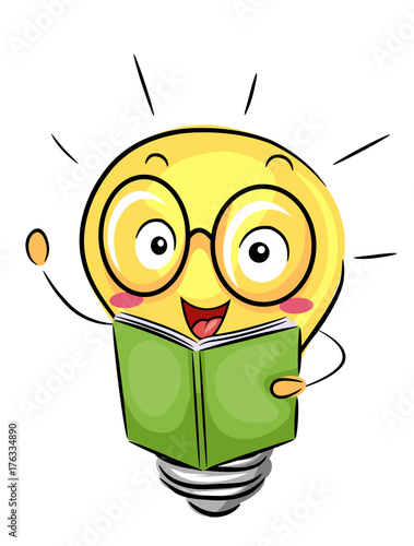 Light Bulb Book Mascot Illu...