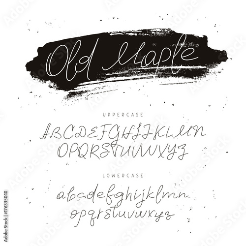 Modern font. Alphabet. Calligraphy and lettering.