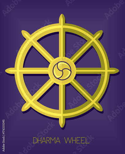 Eightfold Path Dharma Wheel Illustration