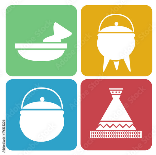 African Cooking Icons Illus...