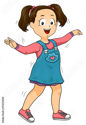 Kid Girl Wiggle Illustration