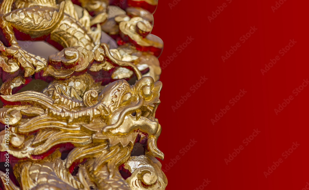 Gold dragon with clipping mask
