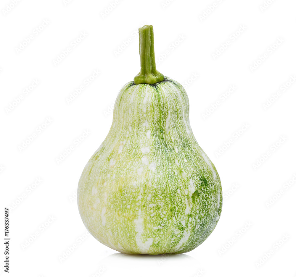 whole of young green pumpkin isolated on white background whole of young green pumpkin isolated on white background