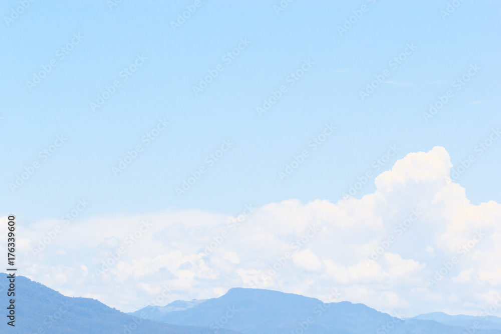 Soft white clouds against blue sky background and empty space for your design.