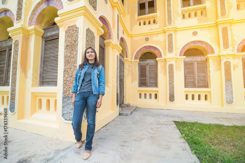 asian woman with colonial house style