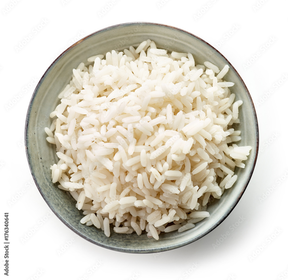 Bowl of boiled long grain rice Bowl of boiled long grain rice