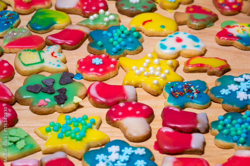 Colorful Homemade Christmas cookies Colorful Homemade Christmas cookies