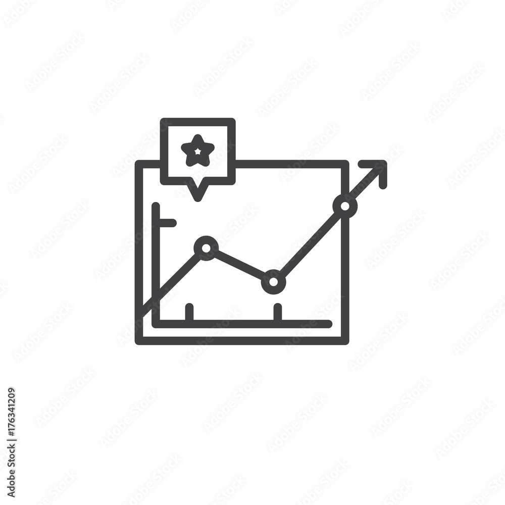 Line graph line icon, outline vector sign, linear style pictogram isolated on white. Success symbol, logo illustration. Editable stroke Line graph line icon, outline vector sign, linear style pictogram isolated on white. Success symbol, logo illustration. Editable stroke