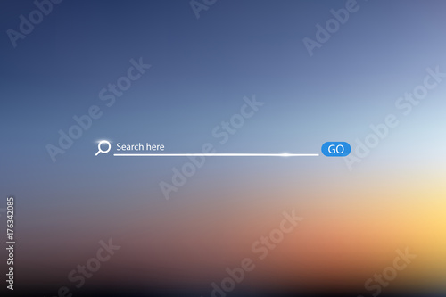 Search bar vector illustration on background of sky , simple search box field ui element