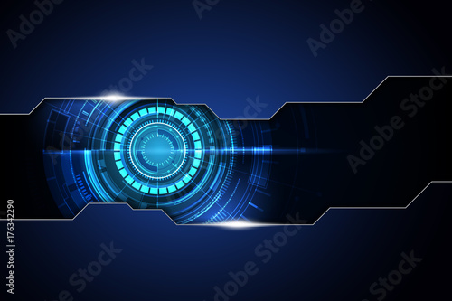 Blue dark frame abstract technology background hi speed communication concept