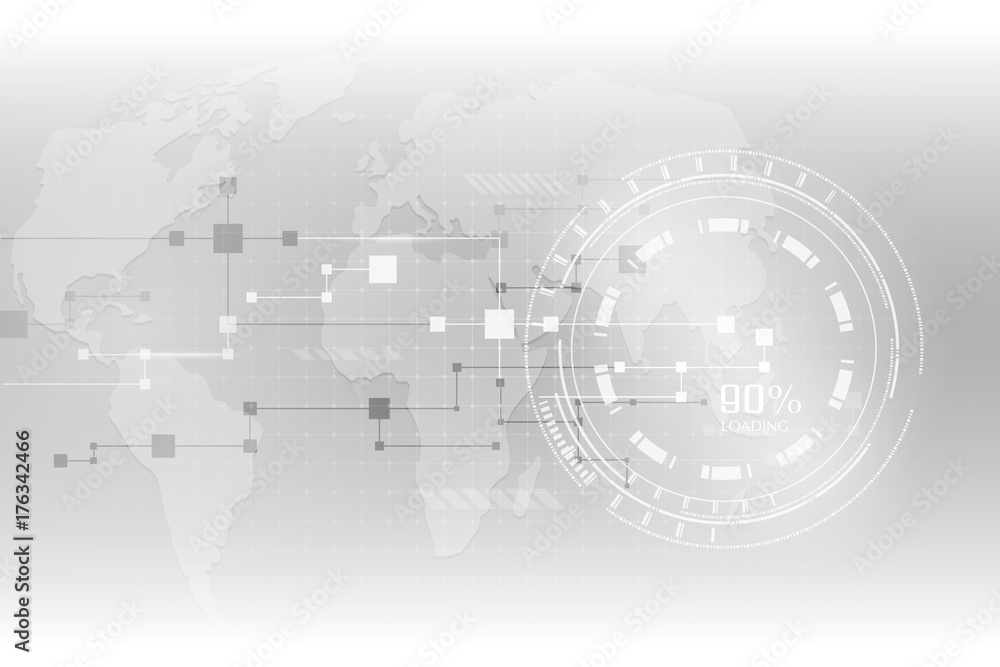 Abstract grey hi-tech futuristic background. Geometric technology vector design with gear Abstract grey hi-tech futuristic background. Geometric technology vector design with gear