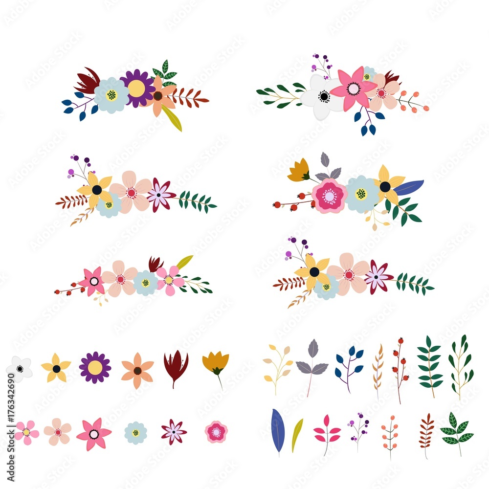 floral bouqets collection ,vector desgin floral bouqets collection ,vector desgin