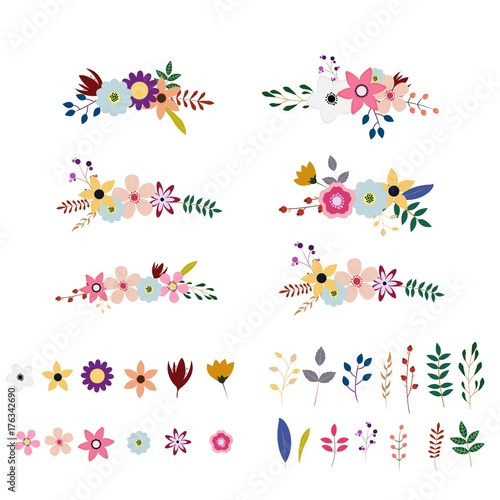 floral bouqets collection  vector desgin