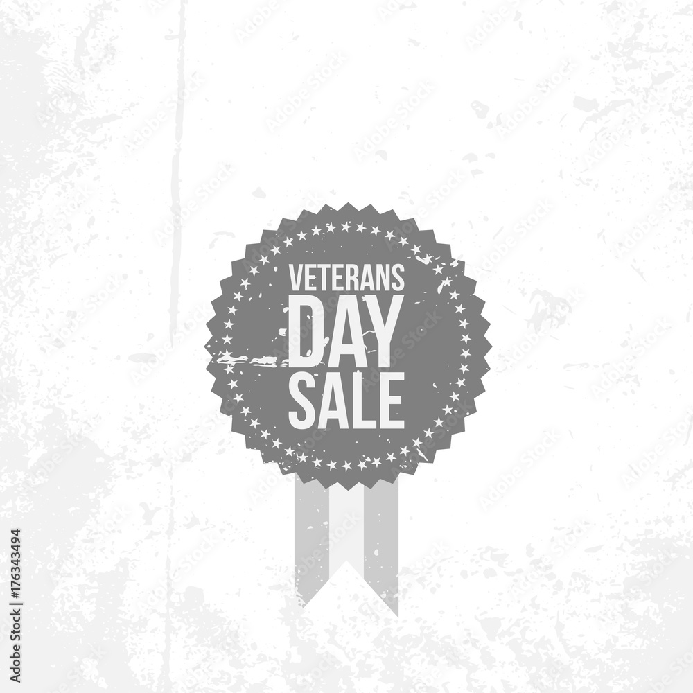 Vintage Banner with Veterans Day Sale Text